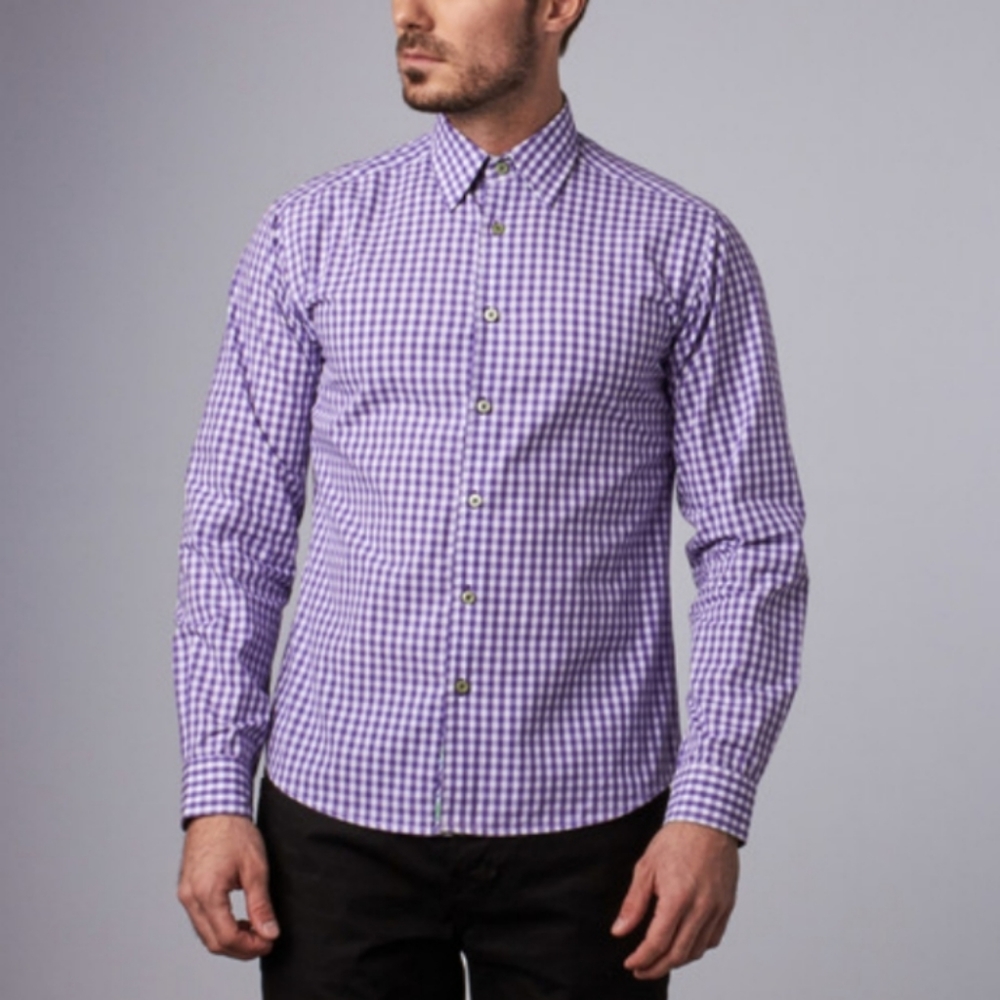 Lucky Luciano greenwich gingham shirt slim Large
